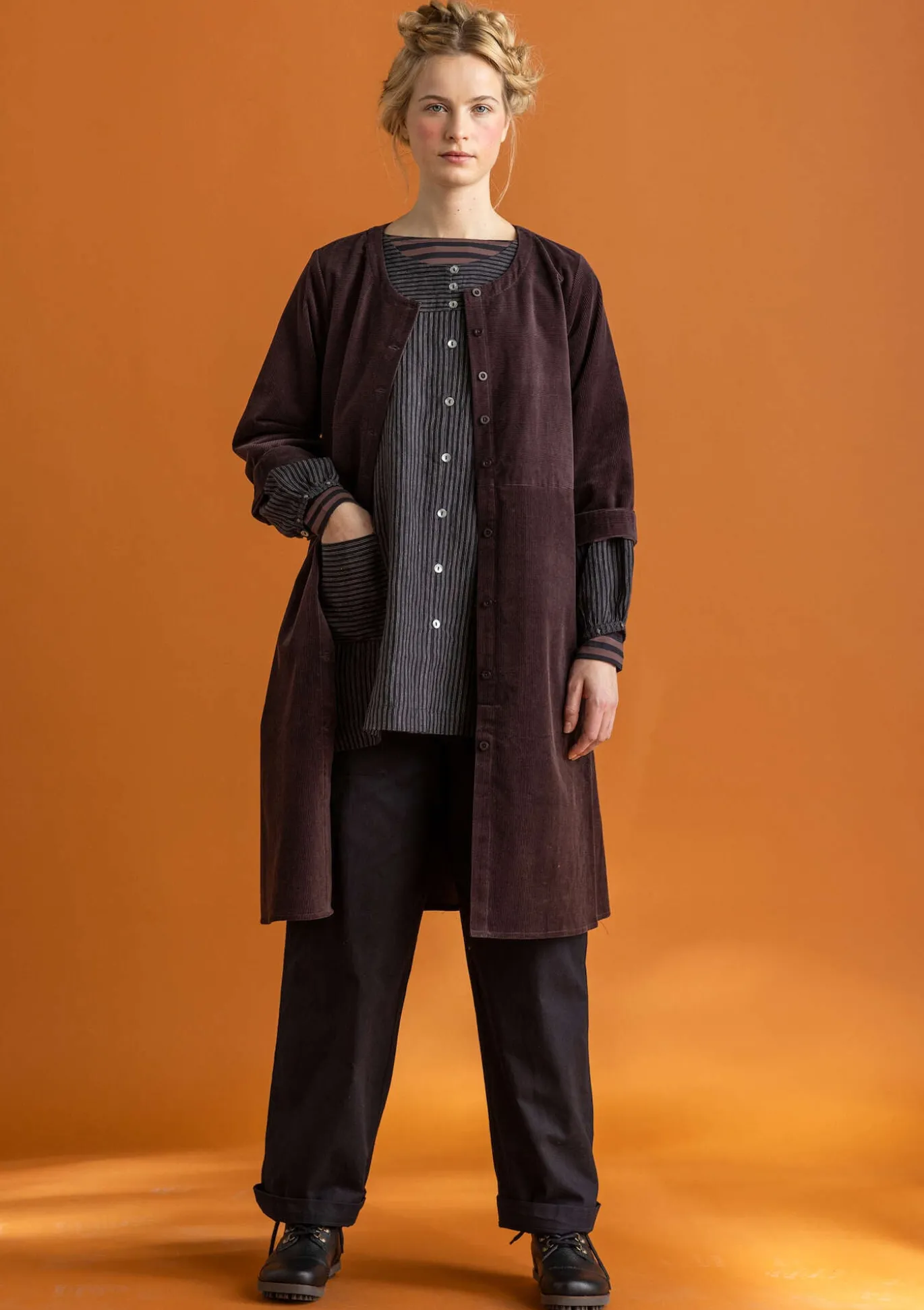 Cordkleid aus Bio-Baumwolle/Elasthan