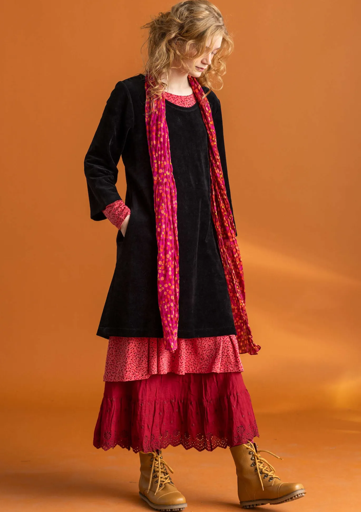 Velourstunika aus Bio-Baumwolle/Recycling-Polyester