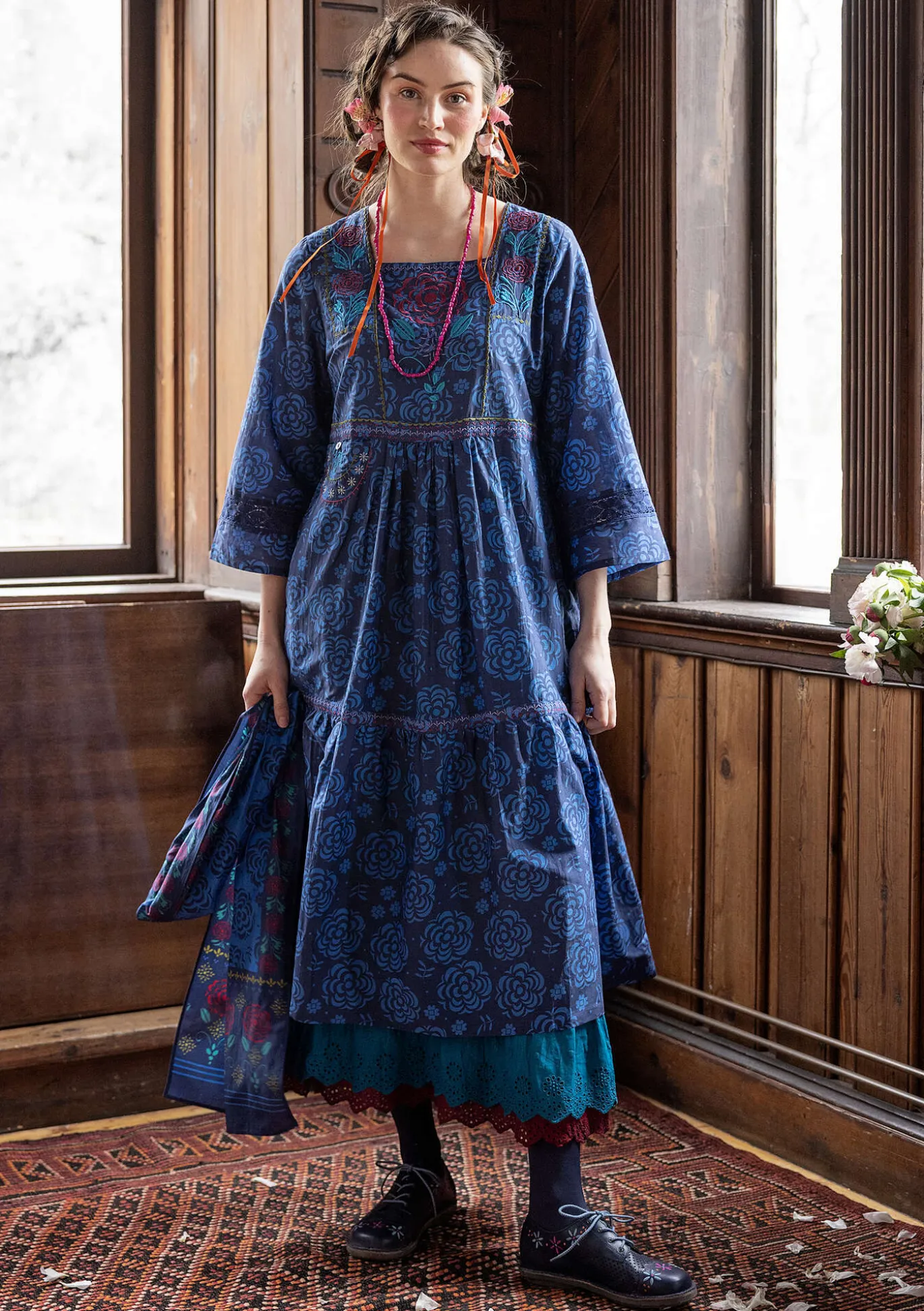 Webkleid „Kamelia“ aus Bio-Baumwolle/Seide
